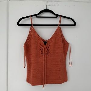 Crochet Intermix v-neck tank